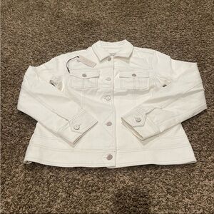 Martha Stewart NWT weekend, jean jacket in vanilla bean, medium